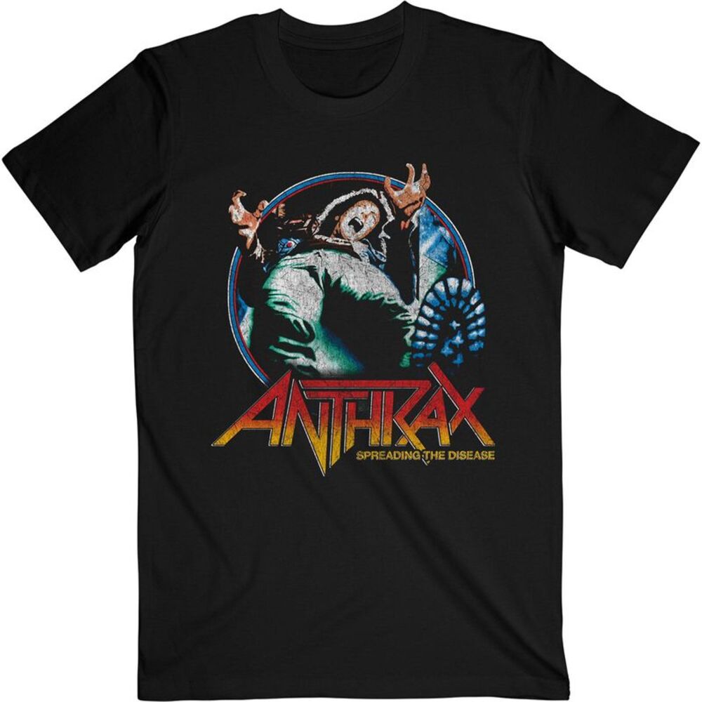 Anthrax Unisex Adult Spreading Vignette Cotton T-Shirt / Black